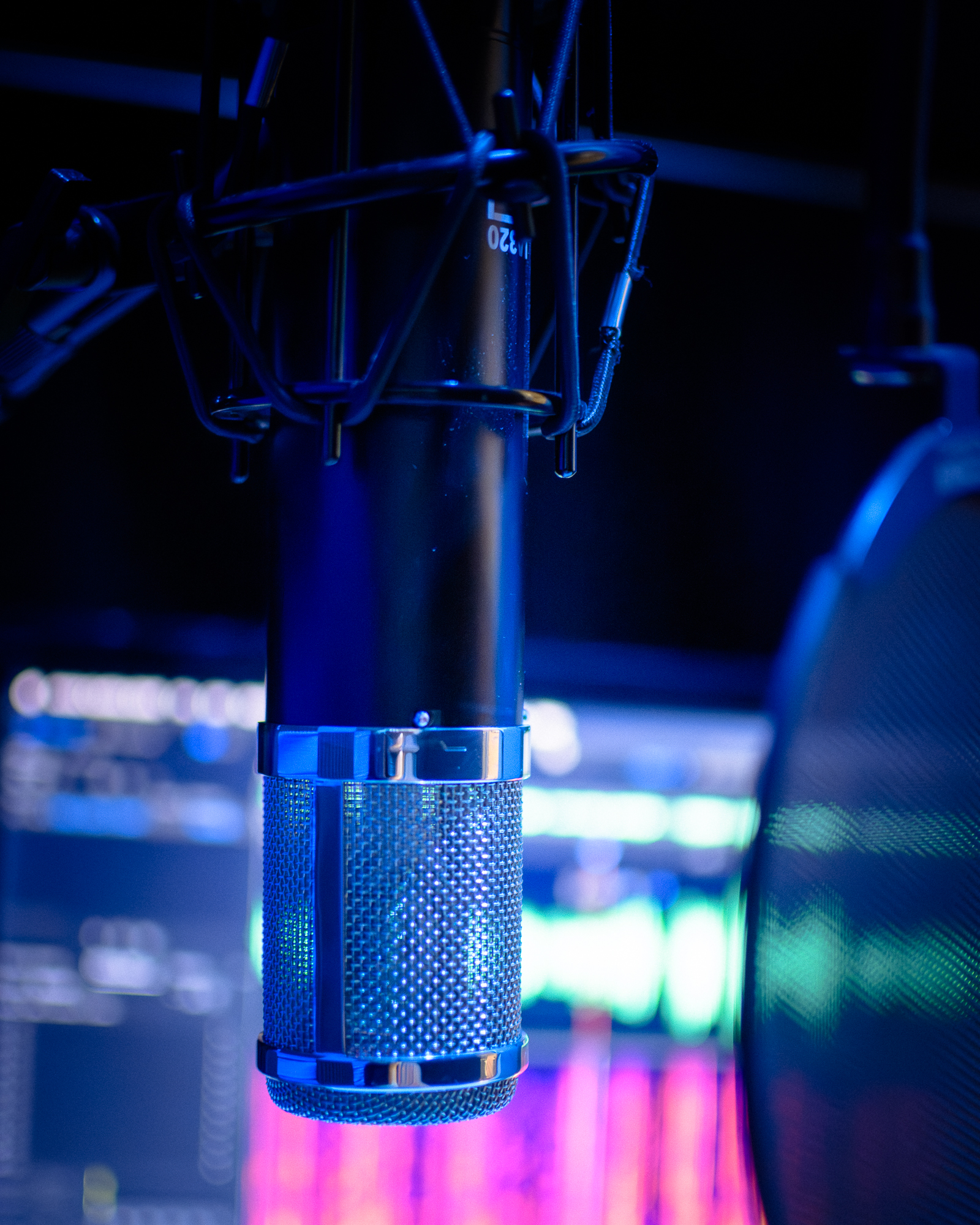 Micro de studio utilisé pour les enregistrements de voix off